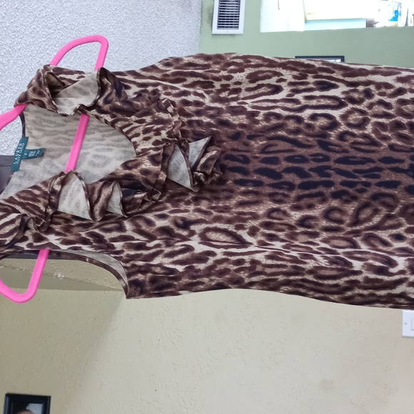 Lauren Ralph Lauren Animal Print Sleeveless Plunging Neckline Blouse Women's Sm - Picture 4 of 4